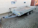 Dubbelas plateau aanhangwagen zonder papieren, Auto diversen, Aanhangers en Bagagewagens, Ophalen, Gebruikt