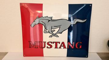 grande plaque Mustang en émail épais