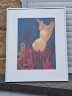 lithographie nu signe marcel delmotte, Antiquités & Art, Enlèvement ou Envoi