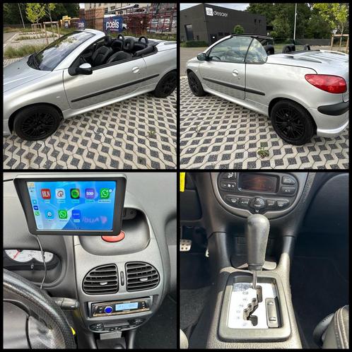 Peugeot 206CC 1.6 16V AUTOMAAT, CarPlay & AIRCO+ GEKEURD VVK, Auto's, Peugeot, Bedrijf, Te koop, Airbags, Airconditioning, Alarm