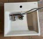 Wastafel Cube + wastafelkraan Concetto Grohe, Ophalen, Zo goed als nieuw, Chroom, Wastafel