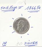50 CENTIEM 1866 FR LEOPOLD 2 ZILVER PRACHTIG, Ophalen of Verzenden, Zilver, Zilver