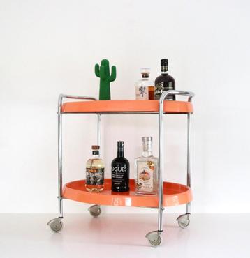Space Age tafeltje - Vintage serving car - Retro bar trolley, Enlèvement ou Envoi, Maison et Meubles