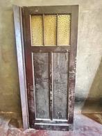 Authentieke vintage houten binnendeur met glas, Ophalen, Gebruikt, Glas, Binnendeur