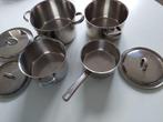 Kookpotten Inox 18/10, Huis en Inrichting, Inox, Gebruikt, Keramische plaat, Ophalen