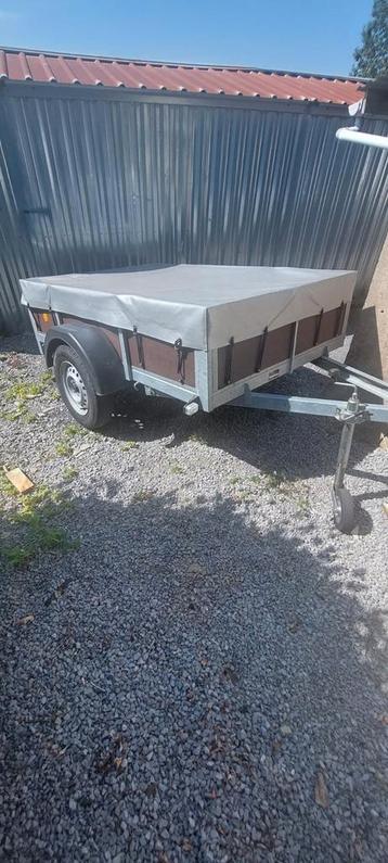 Remorque  bâchée 2mx1m30 porte échelle et roue jockey parfai, Autos : Divers, Remorques, Enlèvement, Comme neuf
