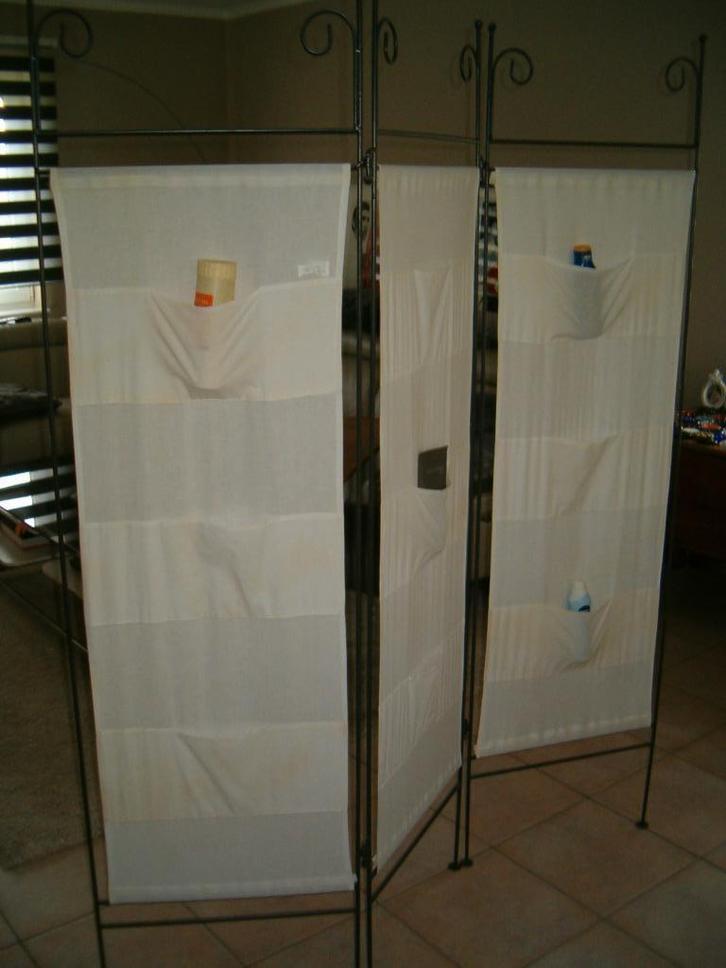 Scherm van smeedijzer en stof, Huis en Inrichting, Woonaccessoires | Kamerschermen, Zo goed als nieuw, Ophalen