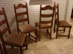 4 eiken stoelen en verlengbare tafel, Huis en Inrichting, Complete eetkamers, 4 tot 6 stoelen, Klassiek eik, Gebruikt, Ophalen