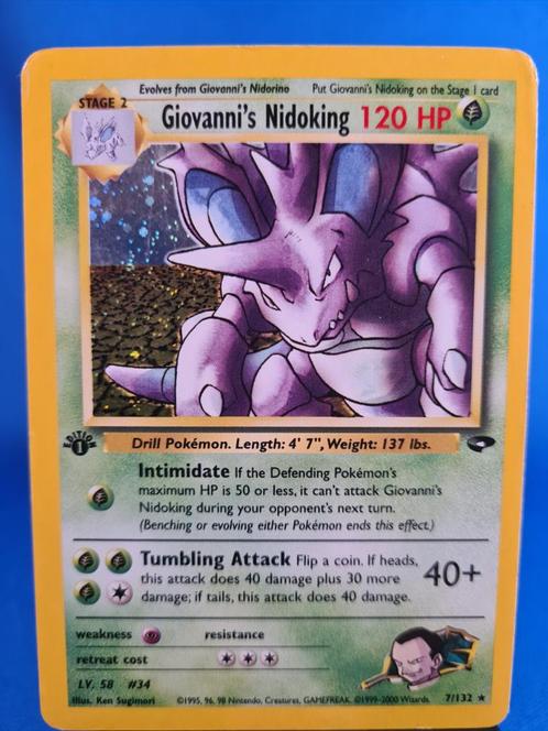 Giovanni's Nidoking 7/132 - Gym Challenge (1st edition), Hobby en Vrije tijd, Verzamelkaartspellen | Pokémon, Zo goed als nieuw