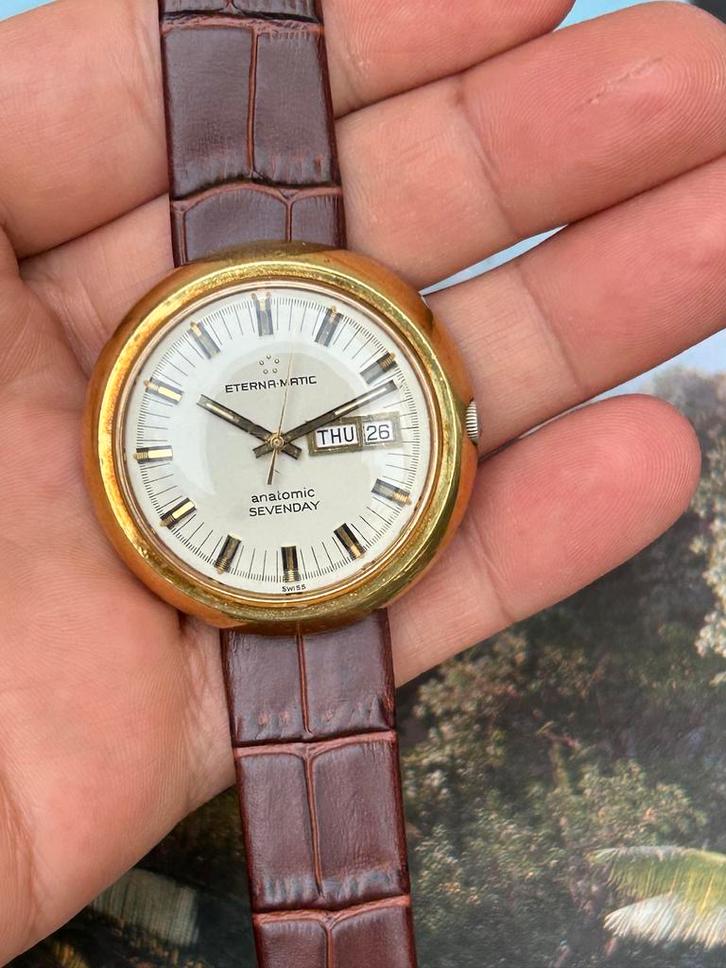 Eterna-Matic Anatomic 7 jours automatique, Bijoux, Sacs & Beauté, Montres | Hommes, Utilisé, Enlèvement ou Envoi