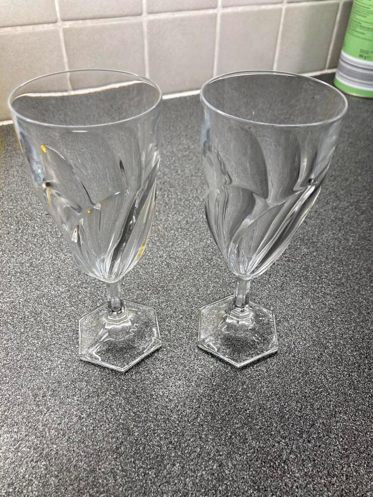 2 prachtige vintage kristallen Franse Champagne glazen, Verzamelen, Glas en Drinkglazen, Ophalen of Verzenden