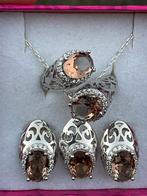 Zilveren sieraden set met kleurveranderende zultaniet, Avec pierre précieuse, Argent, Femme, Plus petit que 17