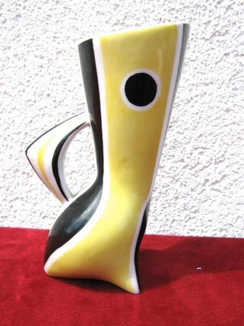 Zsolnay - Vaasje geel-zwart - Janos Török (65), Antiek en Kunst, Antiek | Porselein, Ophalen