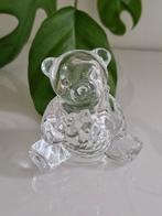 Vintage : ours avec panier de fleurs (verre en cristal), Comme neuf, Animal, Enlèvement ou Envoi