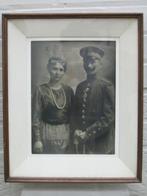 Cadre photo allemand 1918 croix de fer & insigne des blessés, Verzenden, Landmacht, Foto of Poster