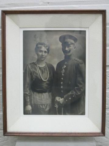 Cadre photo allemand 1918 croix de fer & insigne des blessés beschikbaar voor biedingen
