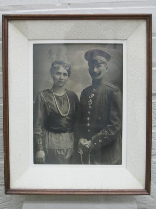Cadre photo allemand 1918 croix de fer & insigne des blessés, Verzamelen, Militaria | Algemeen, Landmacht, Foto of Poster, Verzenden