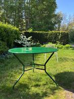 Mooie Franse oude ronde metalen tuintafel, Tuin en Terras, Ophalen, Gebruikt, Rond, Metaal
