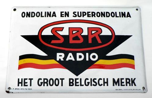 GEZOCHT: publiciteit radio-TV SBR in blik, emaille & karton, Antiek en Kunst, Antiek | Tv's en Audio, Ophalen of Verzenden