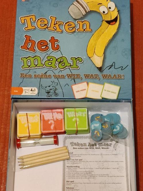 gezelschapsspel Teken het maar, Hobby en Vrije tijd, Gezelschapsspellen | Bordspellen, Zo goed als nieuw, Drie of vier spelers