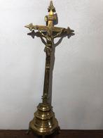 Crucifix sur pied en bronze, Antiquités & Art, Enlèvement ou Envoi
