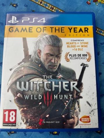 The Witcher Wild Hunt jeu PS4, 1 joueur, À partir de 18 ans, Aventure et Action, Comme neuf