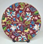 Emaux de Longwy Art Deco stijl sierbord floraal decor 652., Ophalen of Verzenden