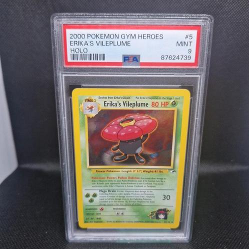 Erika's Vileplume Holo Gym Heroes PSA 9, Hobby en Vrije tijd, Verzamelkaartspellen | Pokémon, Zo goed als nieuw, Ophalen of Verzenden