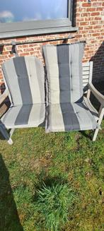 Tuinkussens set 3kleurig beige, lichtgrijs en donkergrijs, Ophalen, Gebruikt