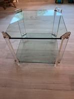Vierkante glazen salontafel, Huis en Inrichting, Ophalen, Zo goed als nieuw, Glas