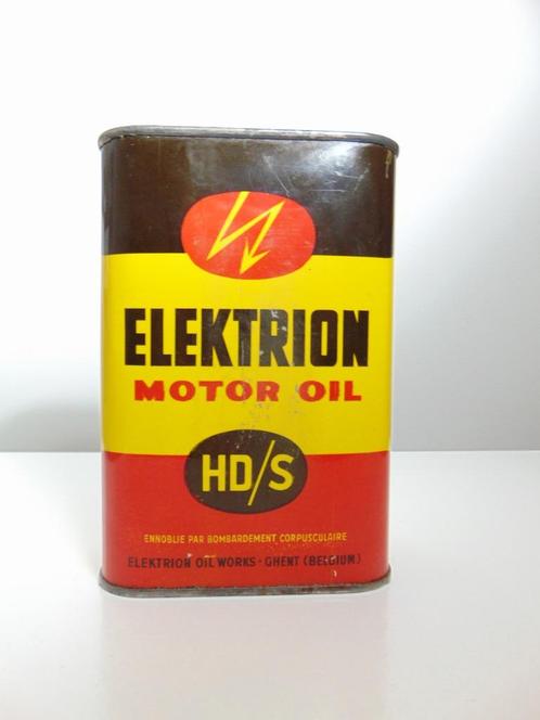 Vintage Elektrion (Gent) Olieblik, Verzamelen, Merken en Reclamevoorwerpen, Gebruikt, Ophalen of Verzenden