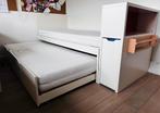 Bed met bedlade (incl matrassen en topper) 2x 90/200, Ophalen, 90 cm, Eenpersoons, Wit