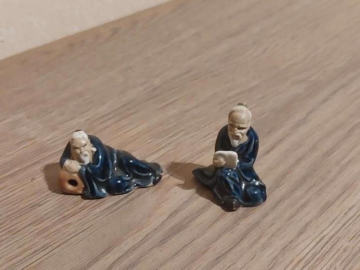 2 Chinese Mudman-beeldjes, Collections, Statues & Figurines, Comme neuf, Humain, Envoi