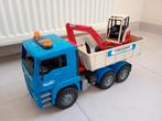 Bruder Man vrachtwagen met container en graafmachine, Ophalen of Verzenden, Zo goed als nieuw