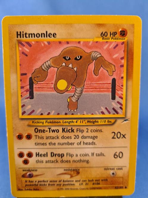 Hitmonlee 42/105 - Neo Destiny, Hobby en Vrije tijd, Verzamelkaartspellen | Pokémon, Gebruikt, Verzenden
