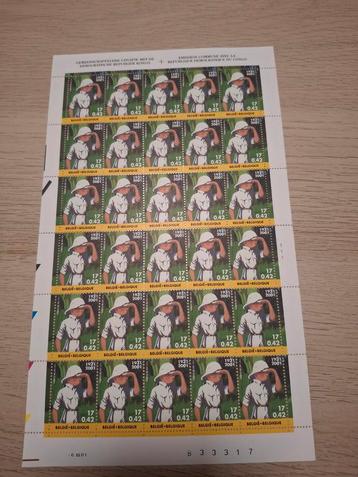 Feuillet timbres Tintin au congo, Timbres & Monnaies
