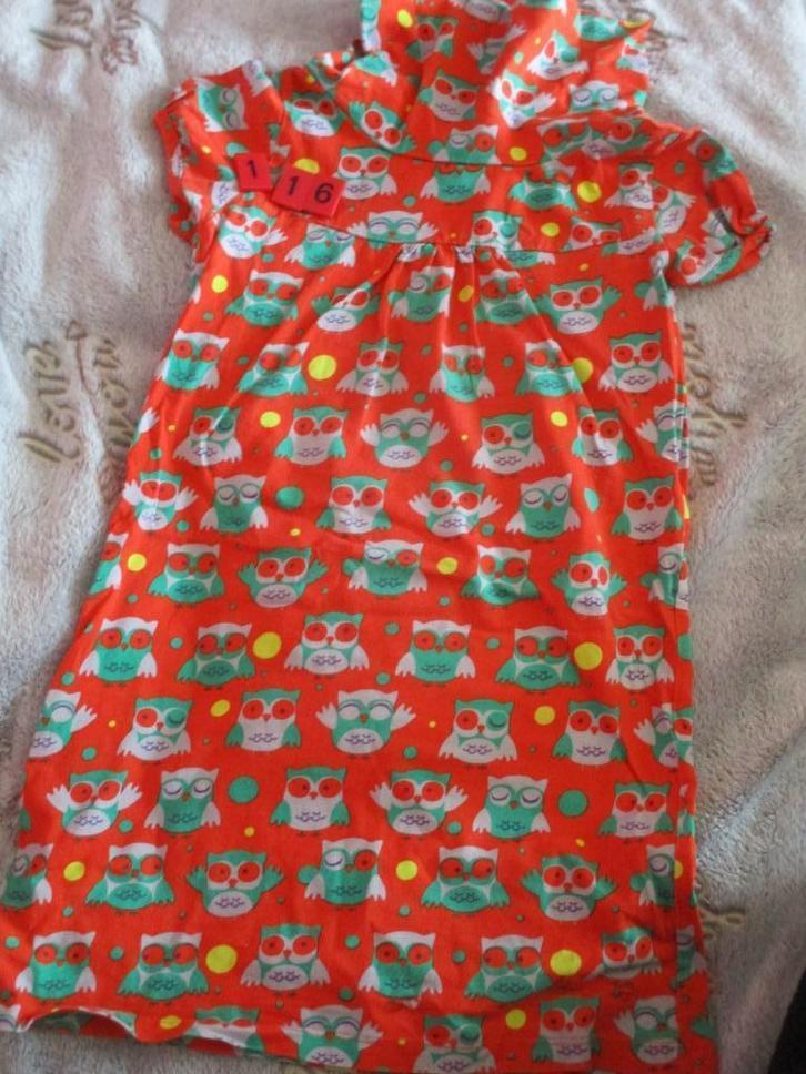 oranje jurk met col en uiltjes Tom Tailor maat 116, Kinderen en Baby's, Kinderkleding | Maat 116, Zo goed als nieuw, Meisje, Jurk of Rok