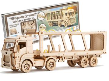 3D Houten Puzzel Car Carrier Truck - DIY Wood Puzzles beschikbaar voor biedingen