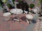 Set de jardin en fer forgé et fonte ( table et 2 chaises ), Chaise, 2 places, Autres matériaux, Enlèvement ou Envoi