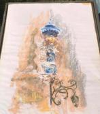 Vintage krijttekening van Maria beeld, Keizerstraat 5, A’pen, Antiek en Kunst, Ophalen of Verzenden