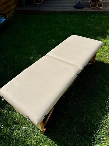 Opvouwbare Massagetafel – Beige Leder – Zo Goed Als Nieuw beschikbaar voor biedingen