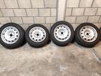 4 winterbanden op velg 185/65-15 fiat - peugeot - citroen, Ophalen, Gebruikt, 15 inch, Banden en Velgen