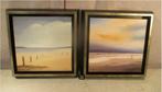 2 Mooi Nieuwe Artprints 'Op het strand' - Hans Paus - 25x25, Ophalen of Verzenden, Zo goed als nieuw, Print, Oorspronkelijke maker