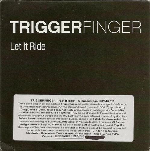 TRIGGERFINGER - LET IT RIDE - UK 1 TRACK PROMO CD, CD & DVD, CD Singles, Comme neuf, Rock et Metal, 1 single, Envoi