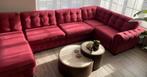 Hoeksalon met lounge in burgundy, Huis en Inrichting, Ophalen, Gebruikt, Stof