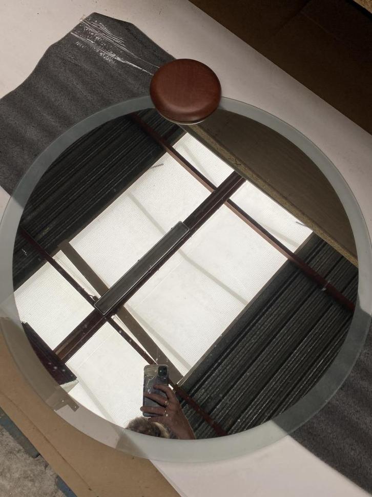 Spiegel, Huis en Inrichting, Woonaccessoires | Spiegels, Gebruikt, Rond, Ophalen