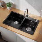 Auralum max 75x45cm Keuken gootsteen, Huis en Inrichting, Keuken | Keukenelementen, Ophalen, Nieuw, Zwart