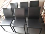 Set van 6 stoelen Prince, volledig ECHT LEDER, kleur zwart, Maison & Meubles, Chaises, Comme neuf, Enlèvement, Cinq, Six Chaises ou plus