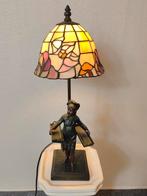 Elegante Tiffany-stijl lamp met gesigneerde A. Moreau voet, Antiek en Kunst, Ophalen of Verzenden