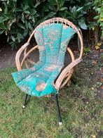 Vintage rotan stoel met kussen, Antiek en Kunst, Ophalen